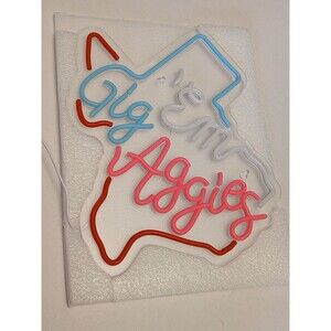 Texas Gig Em Neon Sign For Wall Decor Gig 'Em Aggies LED Light Collegiate